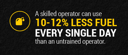 a skilled operator can use 10-12% less fuel every single day than an untrained operator