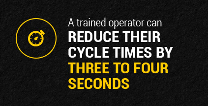 A trained operator can reduce their cycle times by three to four seconds