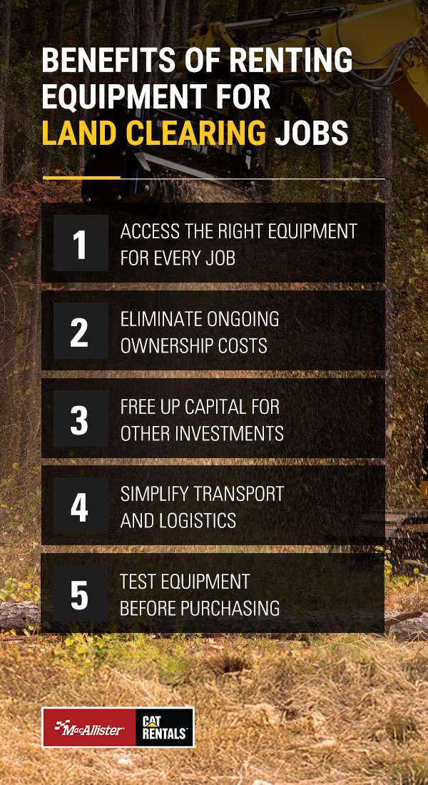 benefits of renting equipment for land clearing